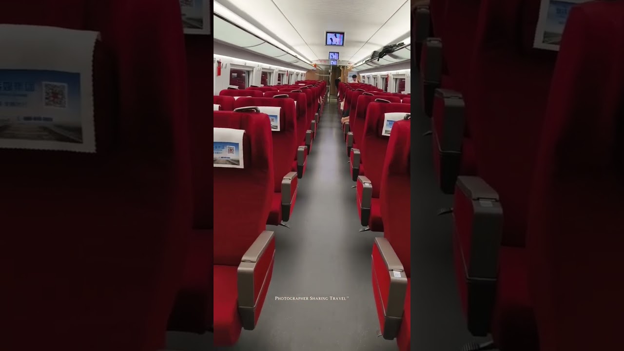 Second class, first class, and business class on China's high-speed rail.