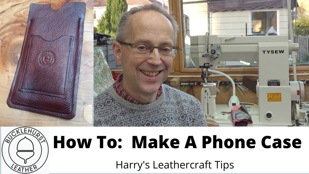 Making A Russian Hatch Leather Phone Case Using A Sewing Machine