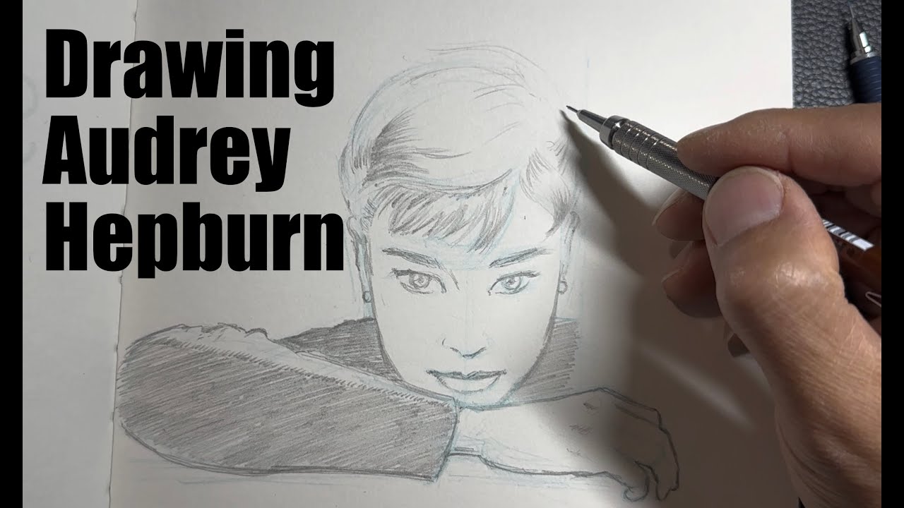 Drawing Inspo | AUDREY HEPBURN in REAL-TIME | ASMR Penciling Experience