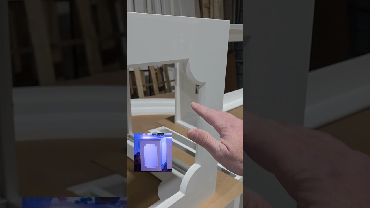 PVC Hospitality Millwork. Custom light up High Top bar tables. Easily clean with a hose.