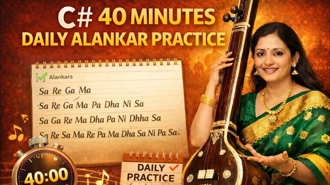 C# 40 minutes alankar Practice | music path #hindustaniclassicalmusic 