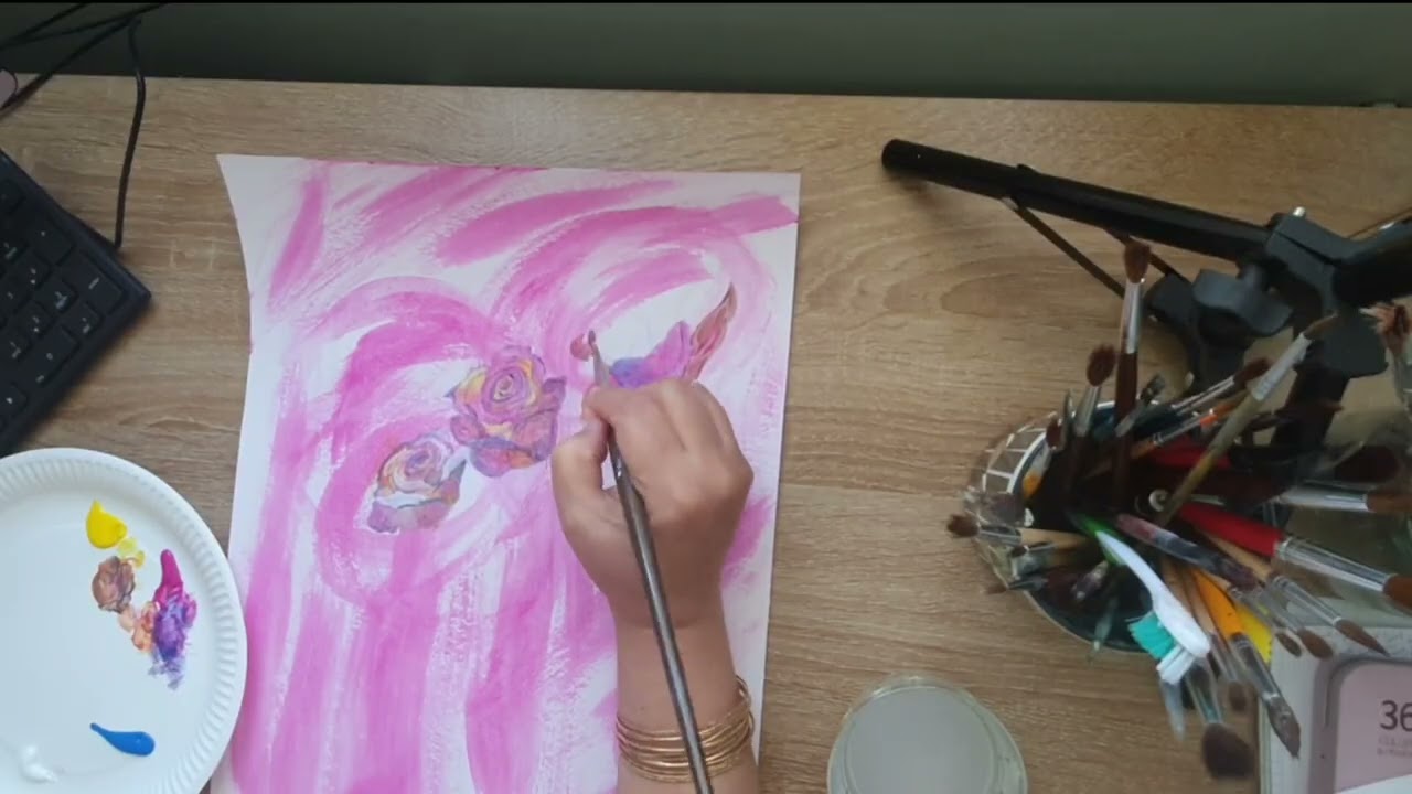 Easy Abstract painting for beginners #art #artist #drawing #نقاشی #هنر #watercolor #خلاقیت_هنری 