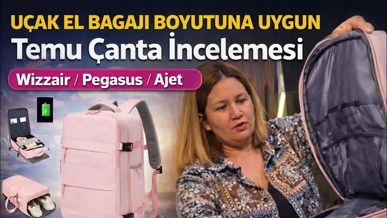 Uçak el bagaji boyutuna uygun Temu Çanta İncelemesi ( Wizzair / Pegasus / Ajet ) Reklam Değil