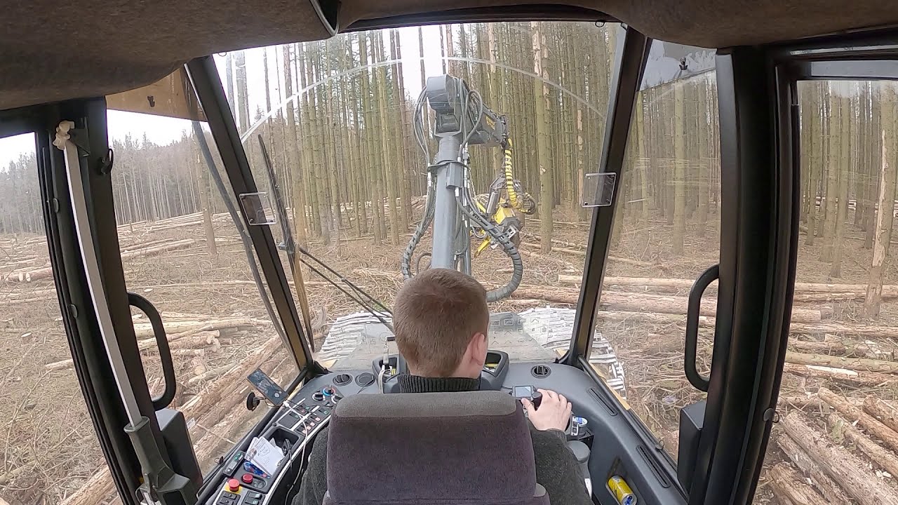 Harvester Ponsse Ergo Inside-- 6W-- H7 Onboard GoPro Käferbäumefällen #Harvester #Holzernte