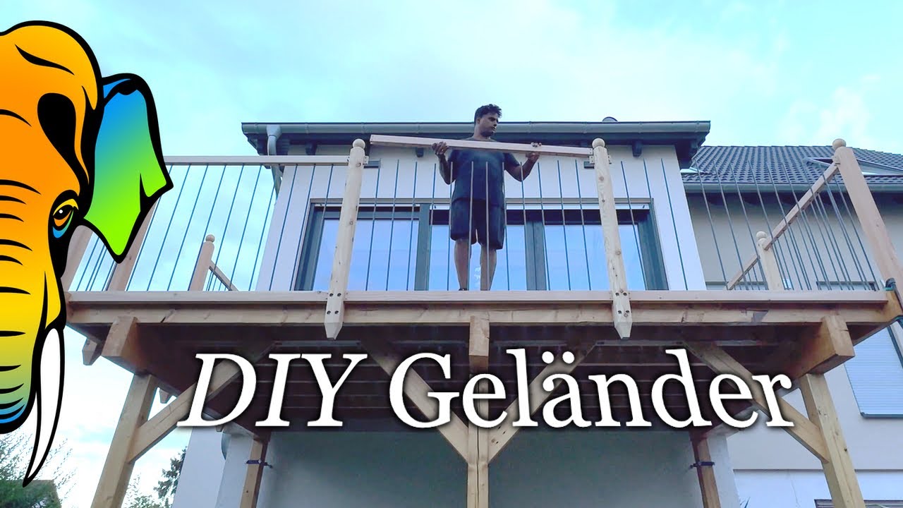 Geländer aus Holz und Stahl selbst gebaut | Balkon - Teil 25