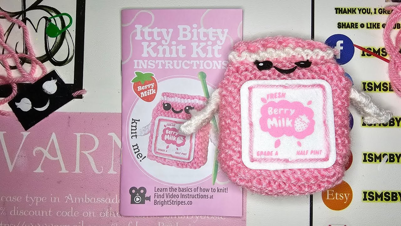Five Below Itty Bitty Knit Kit Berry Milk How to knit For Beginners