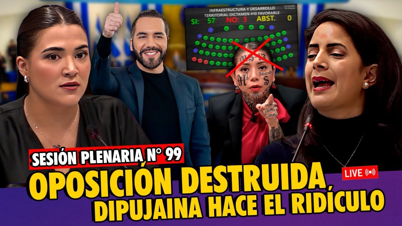 🔴 Sesión Plenaria N° 99: Dipujaina Claudia Ortíz interrumpe la reunión para criticar a Bukele