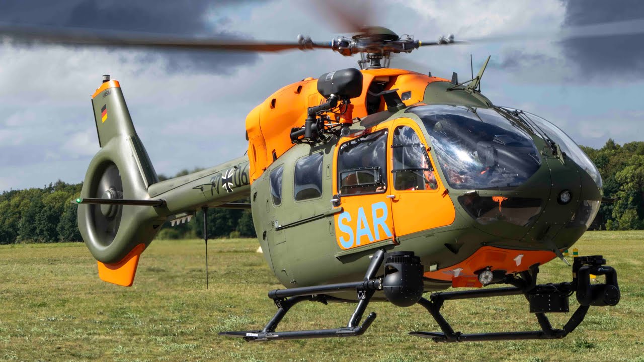 Bundeswehr SAR87 RESQ87 Take Off am Flugplatz Jena H145M 77+06
