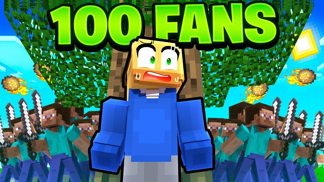 100 Fans VS 1 Youtuber In Minecraft