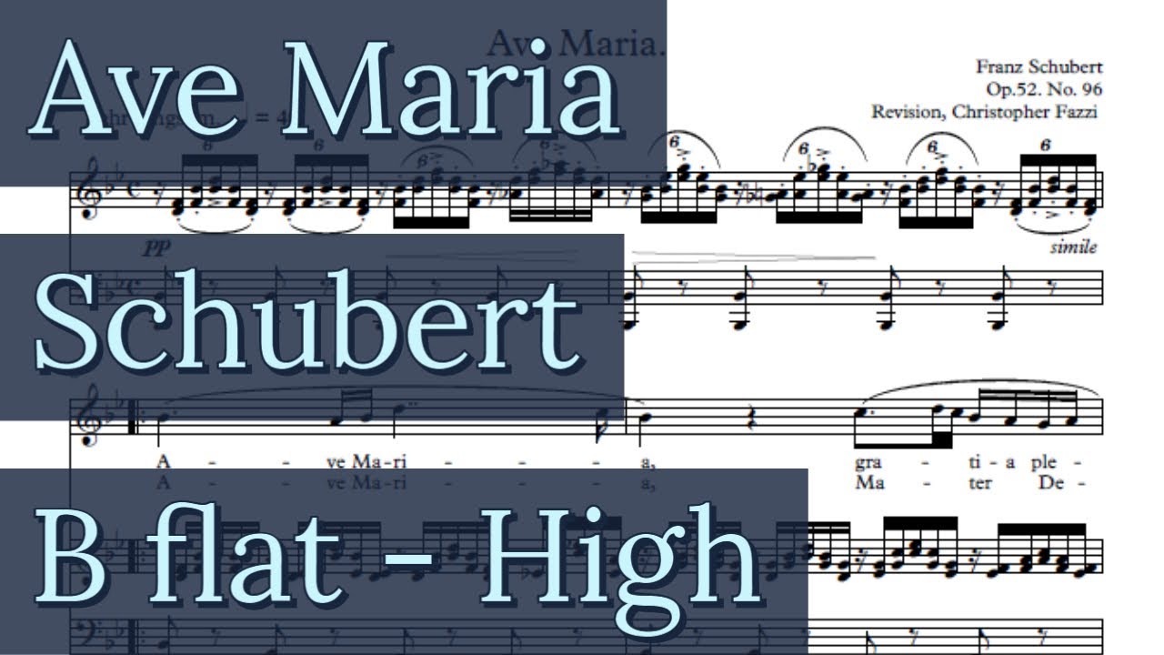 Ave Maria Piano Accompaniment Schubert B flat Karaoke High Voice