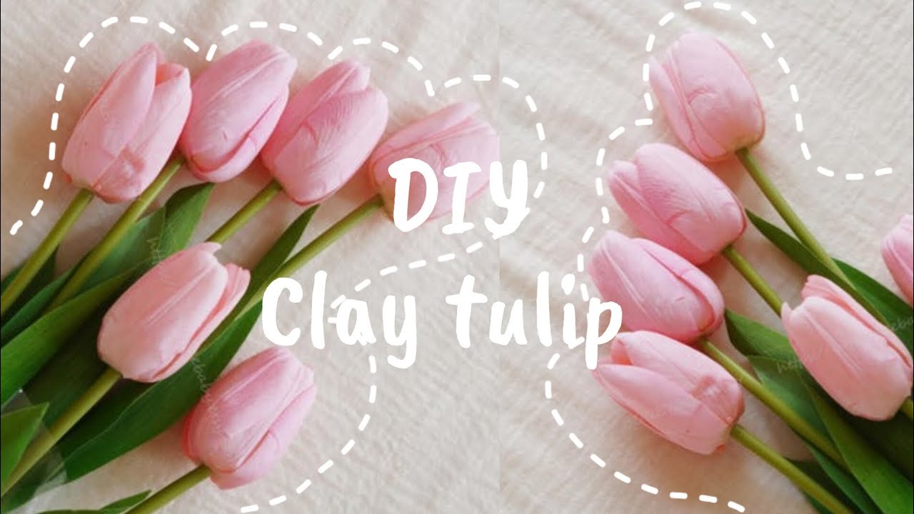 How to make Clay tulip flowers 🌷 DIY Flower making ✨ Easy paper craft flower #bts #handmade 