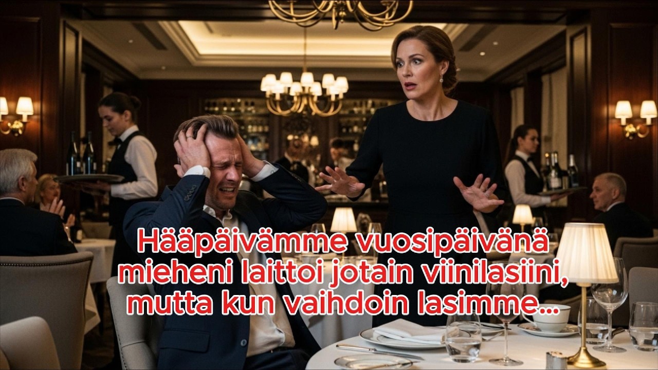 Hääpäivämme vuosipäivänä mieheni laittoi jotain viinilasiini, mutta kun vaihdoin lasimme…