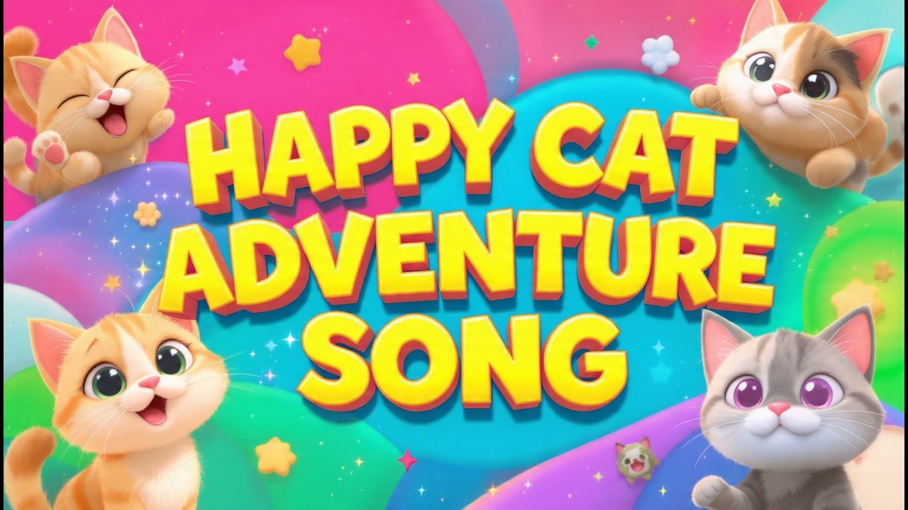 Funny Cat Nursery Rhymes for Kids | Cute Kitten Singing Meow Song with Fun Dance Learning