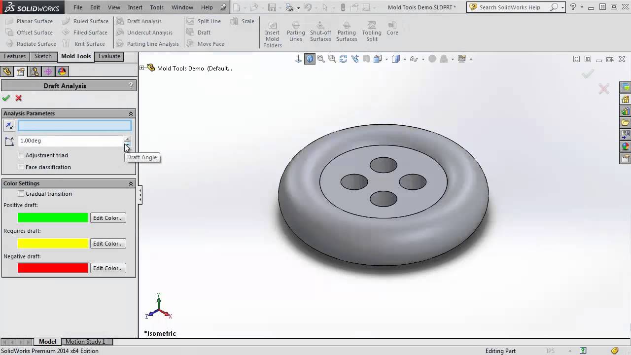SOLIDWORKS – Mold Tools Part 1 – Draft Analysis and Scale