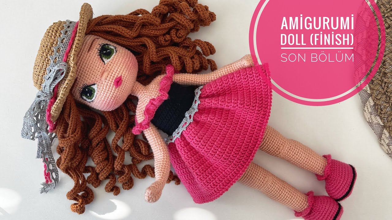 Amigurumi Bebek Yapımı💕6/6 Eng Subtitles (sa&ccedil;,elbise,hair,dress)#amigurumibebek#amigurumidoll,
