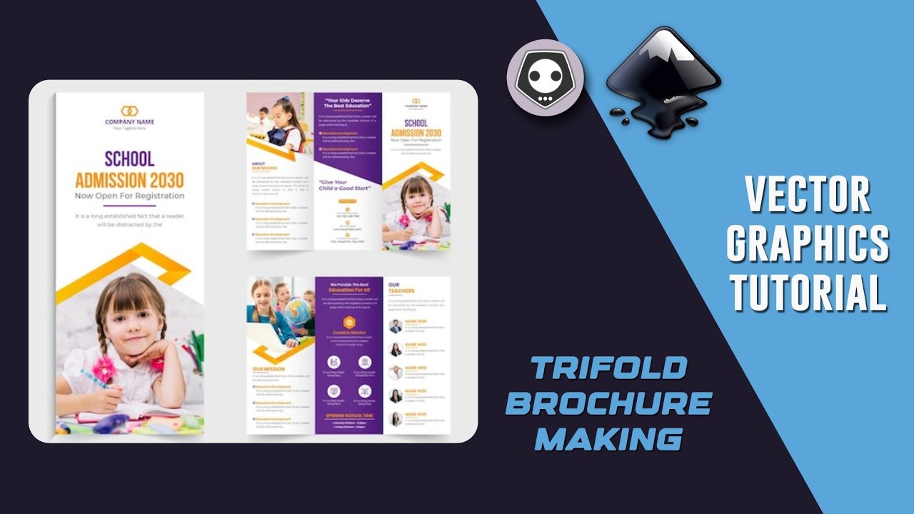 Inkscape Stunning | Polish design Trifold Brochure Making  Vector graphic Tuts hindi
