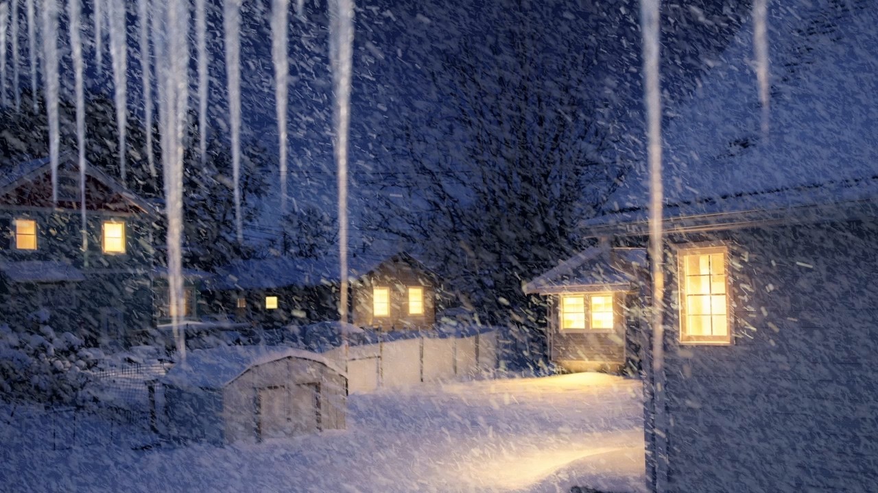 Snowstorm Sounds and Howling Winds | Deep Sleep in a Cozy Log Cabin