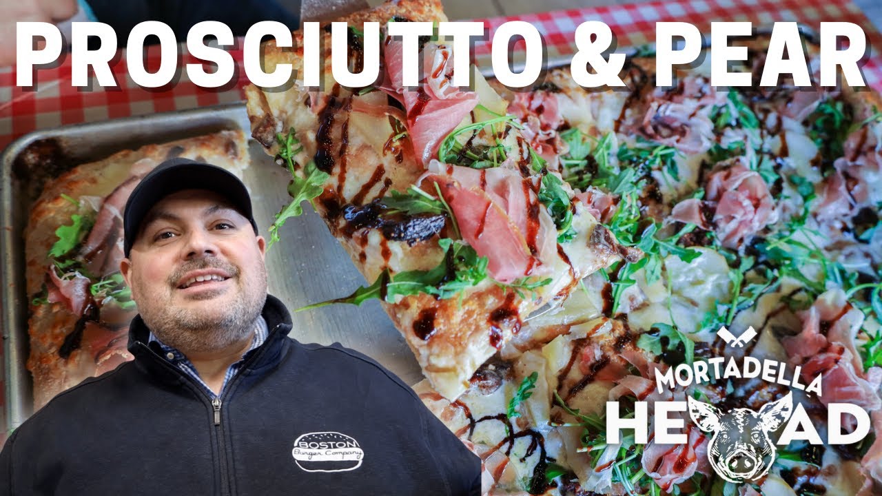 PROSCIUTTO AND PEAR PIZZA RECIPE | Easy Roman pizza tutorial