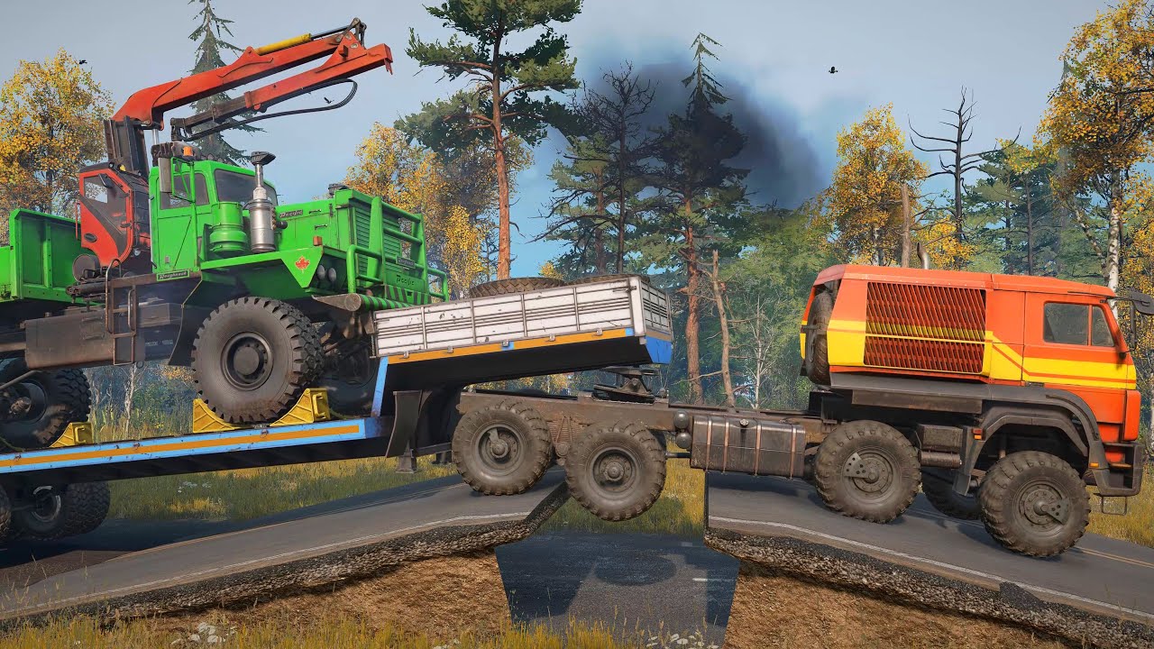 Truck vs Extreme Broken Road With Speed Bumps Ep22 | Snowrunner Mod Gameplay