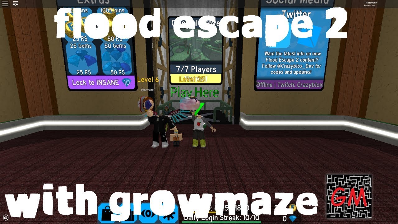 Playing Flood Escape 2 with Growmaze