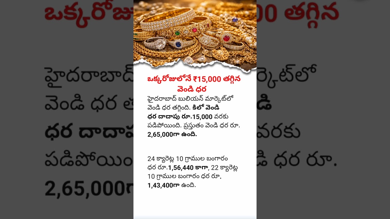Silver Price Drops by ₹15,000 | Today Gold & Silver Rates Update