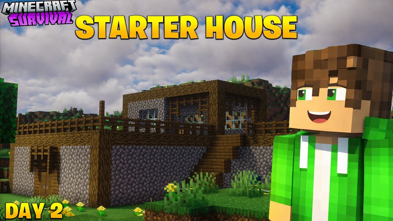 Minecraft Starter House | Survival Series Day 2 ! @RealmsZyntrix