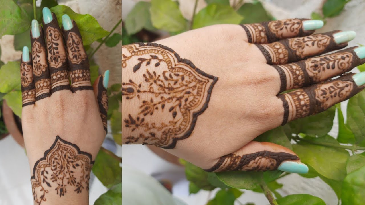 Latest heena design with lotus for back hand ✨️ ||aesthetic mehndi design with lotus 🌷 