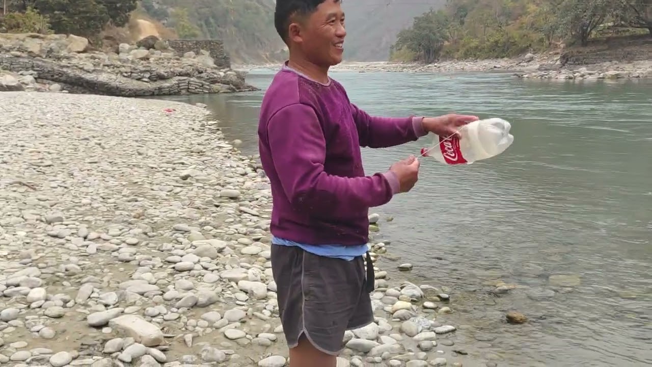 Fishing  Man in Dudh Koshi | Jayaram Ghat|Nepal @Koirala_Sarkar @Sanjip Raut @VLOGWITHSAMPANG