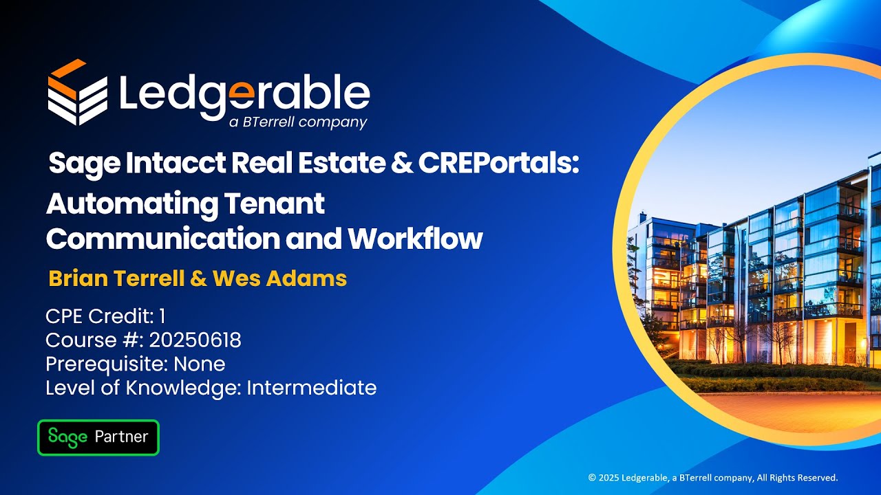 Sage Intacct Real Estate and CREPortals: Automating Tenant Communication & Workflow