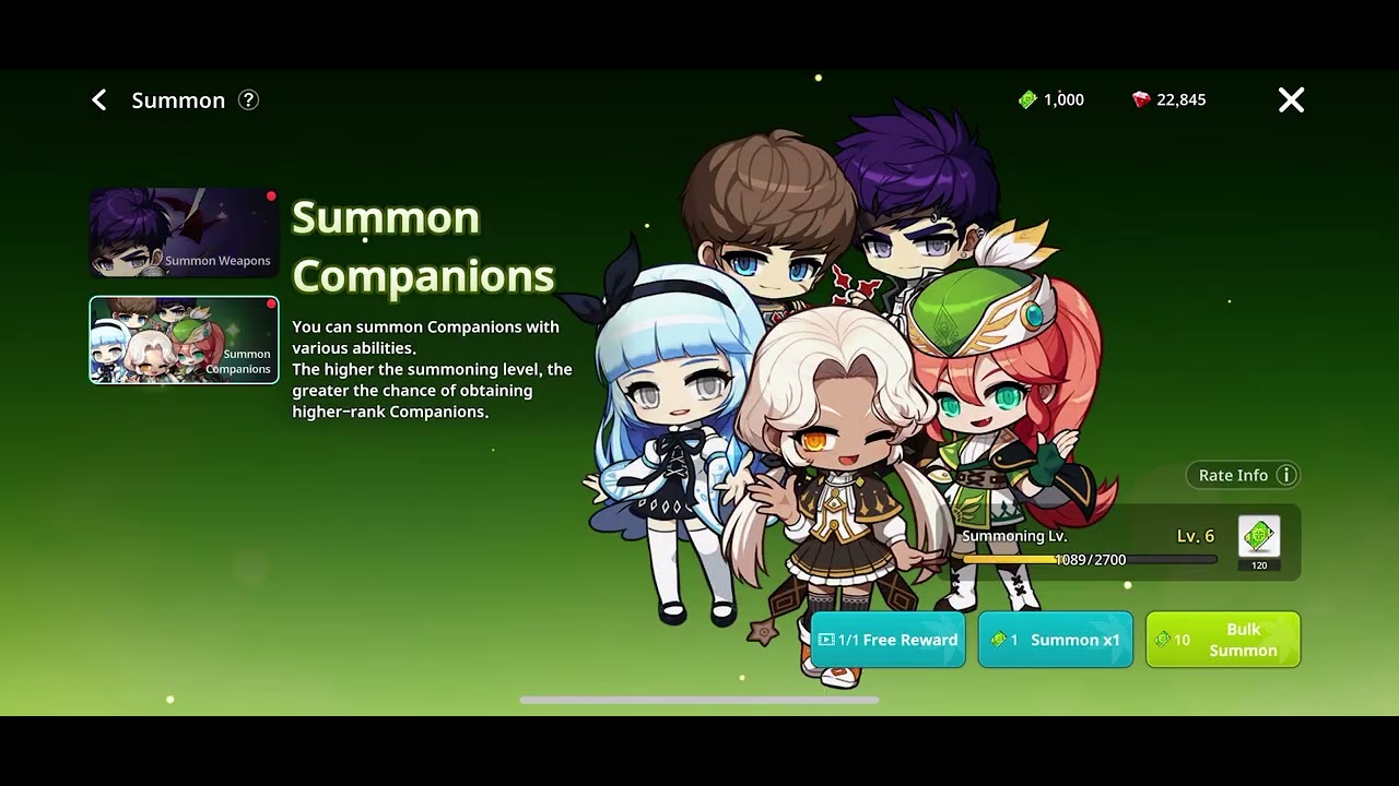 NEW UNIQUE COMPANION joins the team! 1000 summons and pity ticket. Maplestory Idle RPG P2W [61]