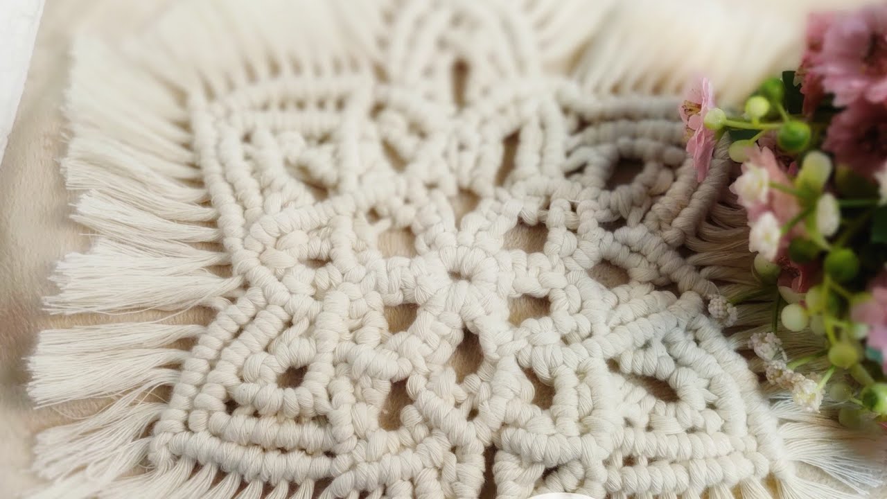مفرش مكرمية مانديلا خطوة بخطوة بأسهل طريقة _how to make a macrame mandala