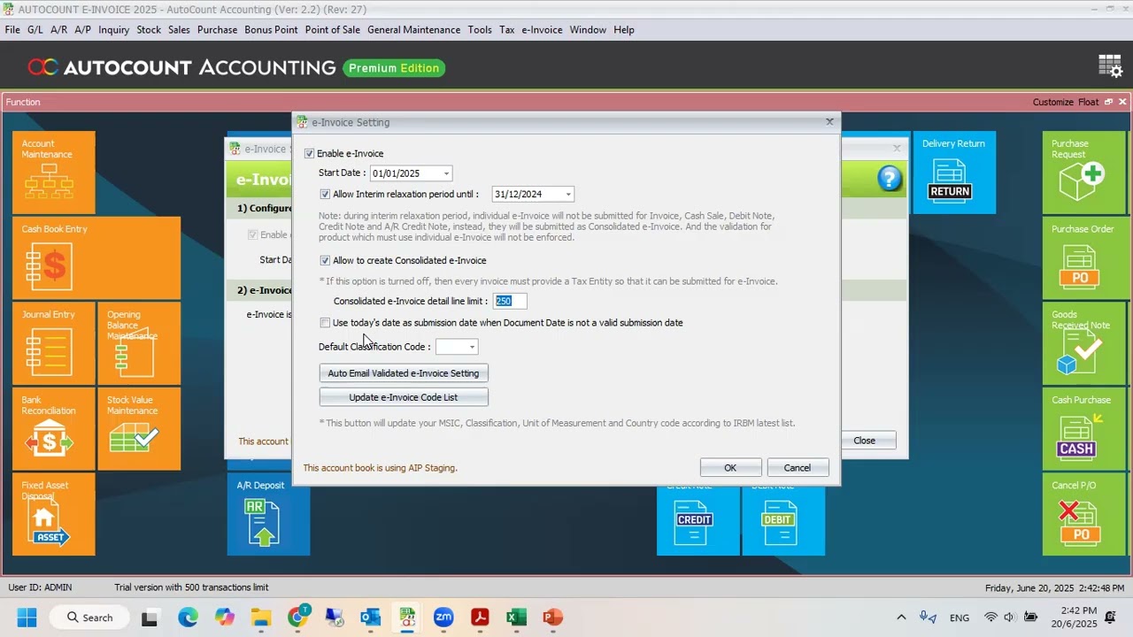 (中文) AutoCount E-Invoice Module Training 20062025