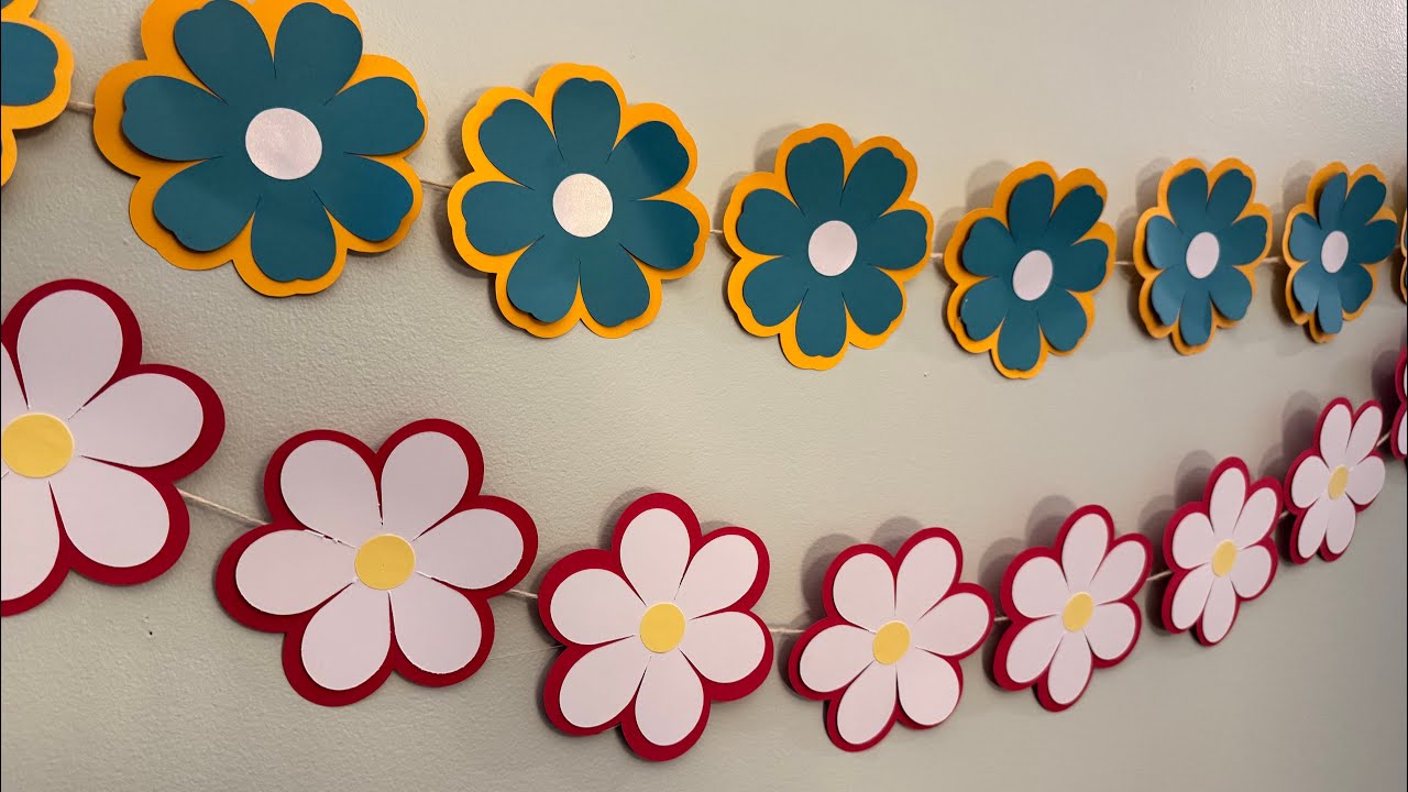 How to design flower banners with Cricut / Paper design/ Easy DIY decorations 