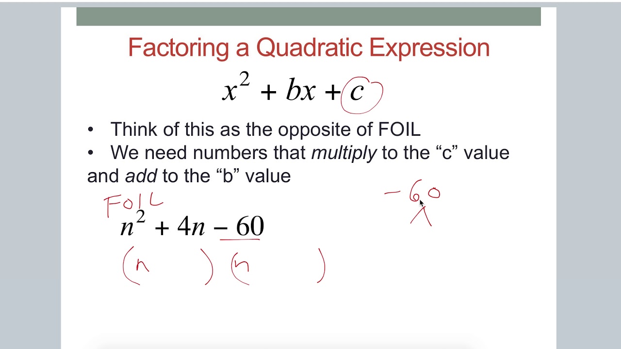 Factoring with Notes Example 1