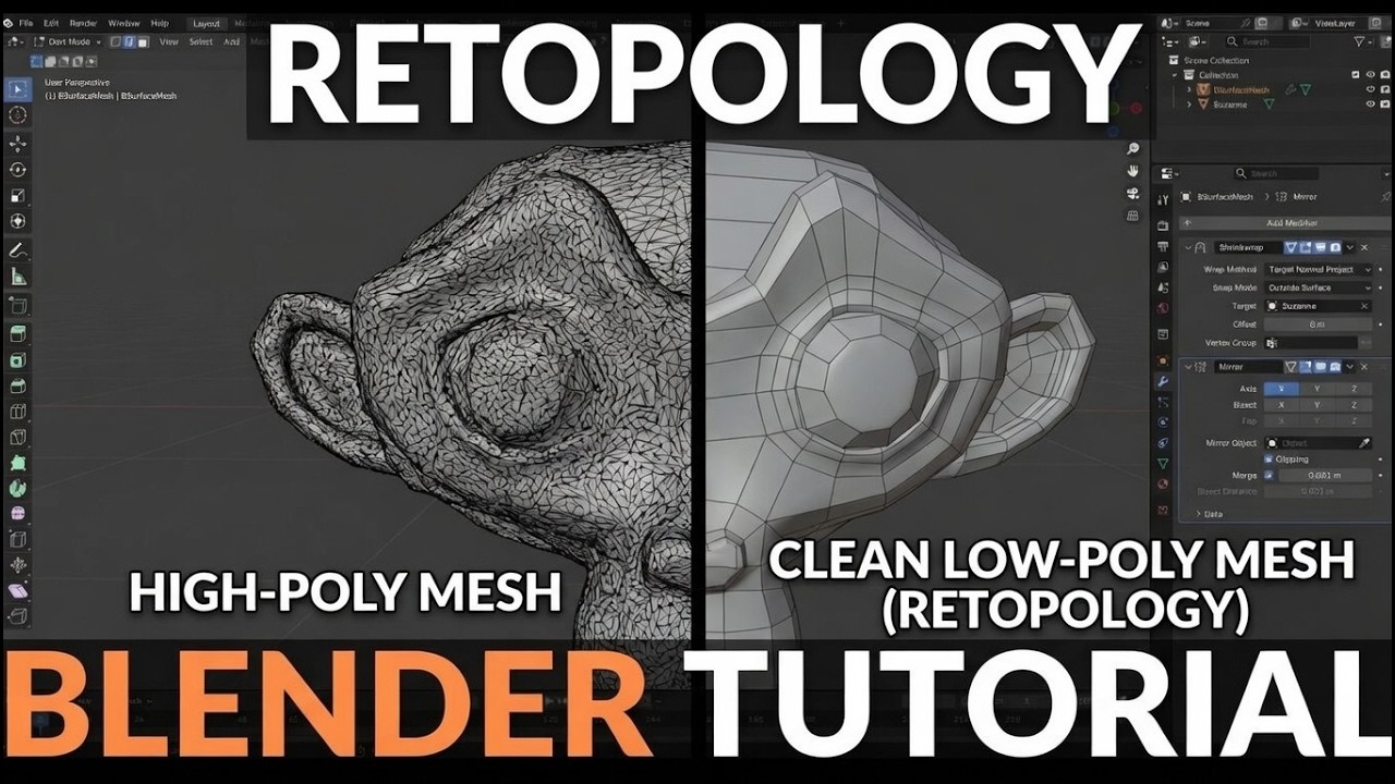 Ретопология в Blender: урок для начинающих (быстро и легко)