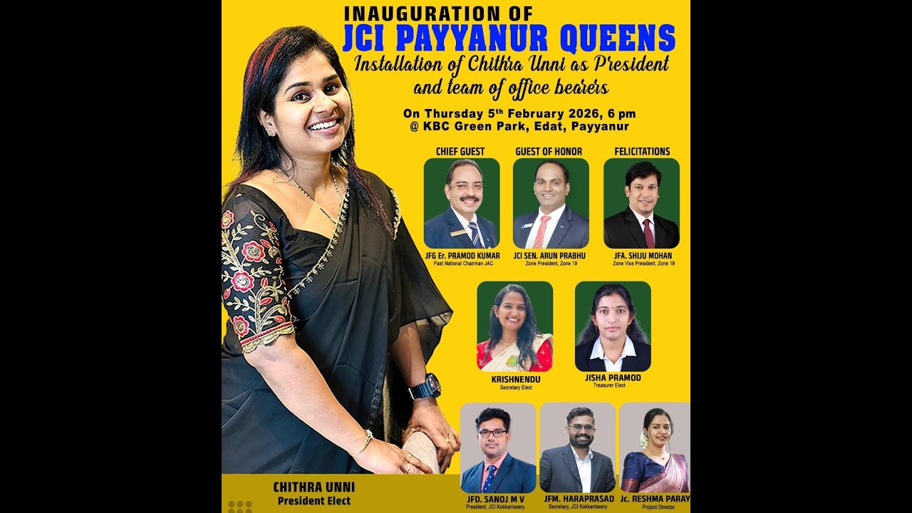 JCI PAYYANUR QUEENS  INSTALLATION 2026