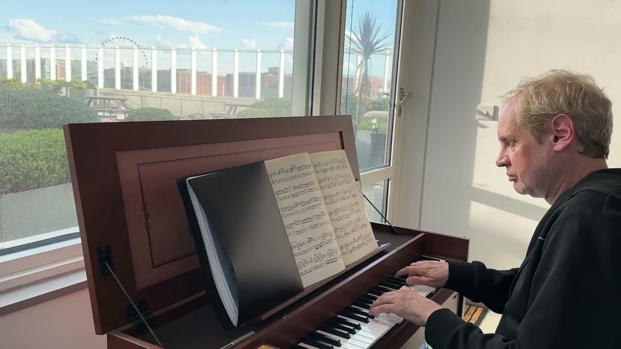 Bach's beautiful Suite in E Flat BWV 819 - Courante and Sarabande (part 2 of 3). On Roland C-30