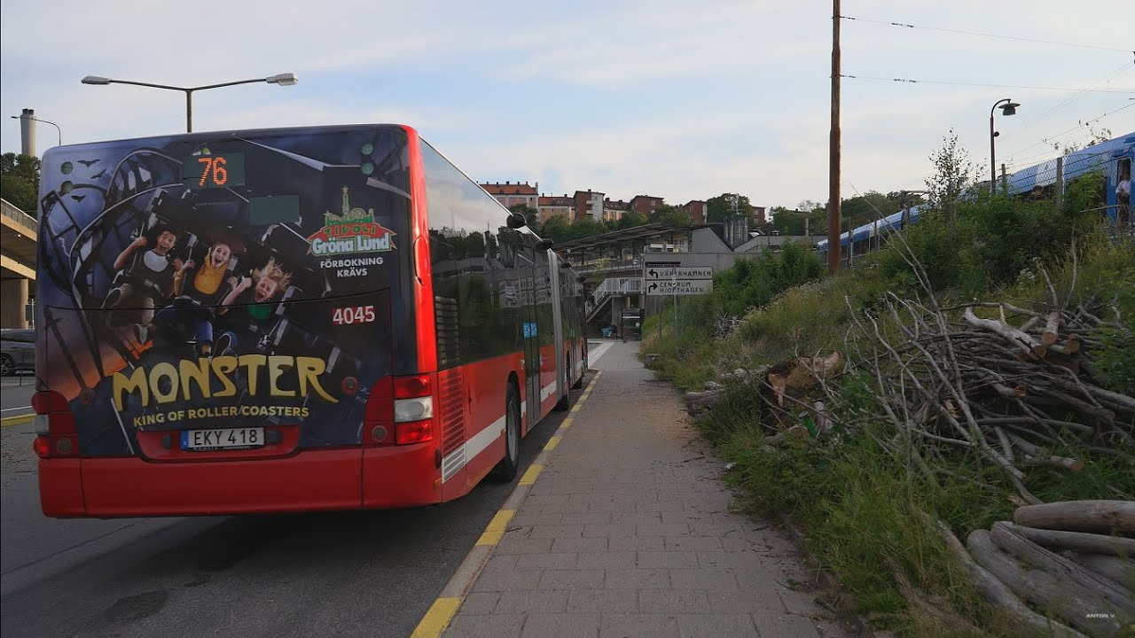 Sweden, Stockholm, bus ride from Ropsten to Medborgarplatsen