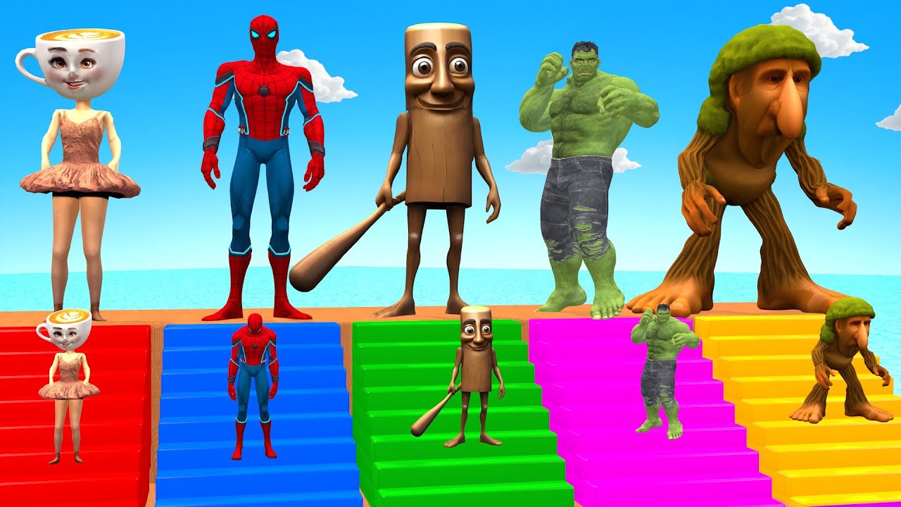 Amazing Long Slide Game With Cow Elephant Gorilla Hippopotamus Tiger 3d Animal Game Funny 3d Animals