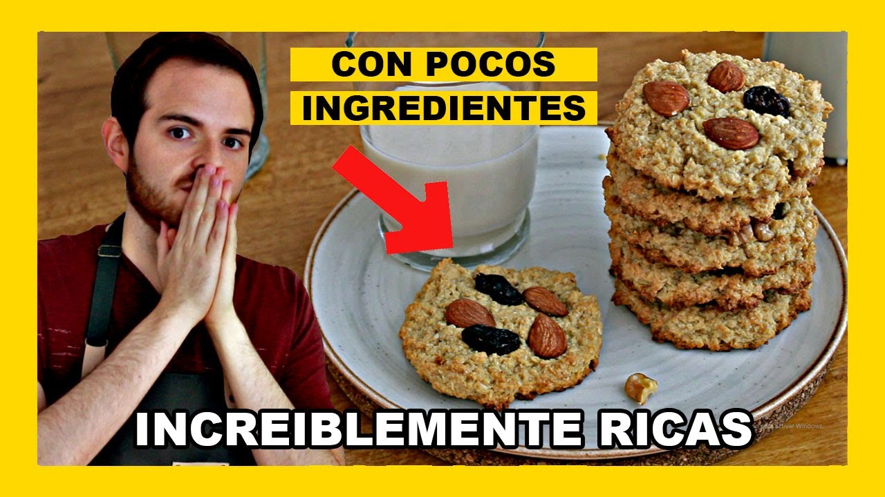 🔶 Como hacer GALLETAS de AVENA y manzana VEGANAS (Receta fácil, saludable y muy rápida)