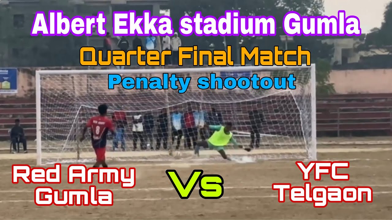 Alert Ekka Stadium Gumla/ Quarter final match/ Red Army Gumla vs YFC Telgaon/Heavy penalty shoot out