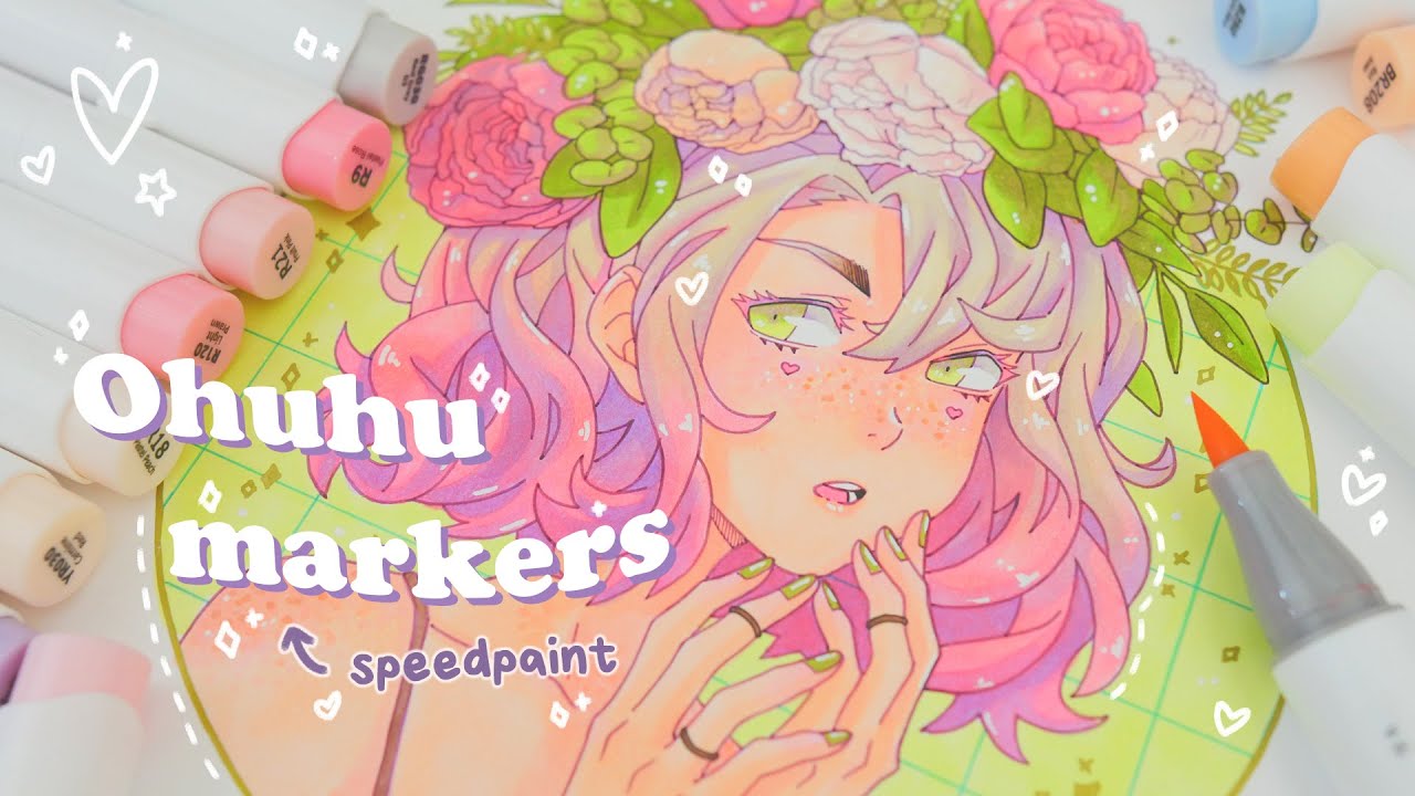 🌺 Flower Girl Speedpaint // ft. OHUHU Markers 🌿