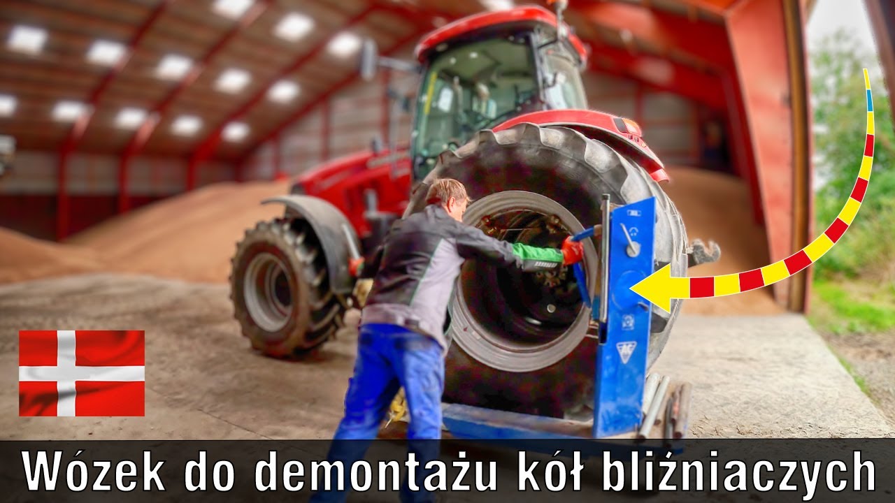 Wózek do montażu i demontażu kół bliźniaczych