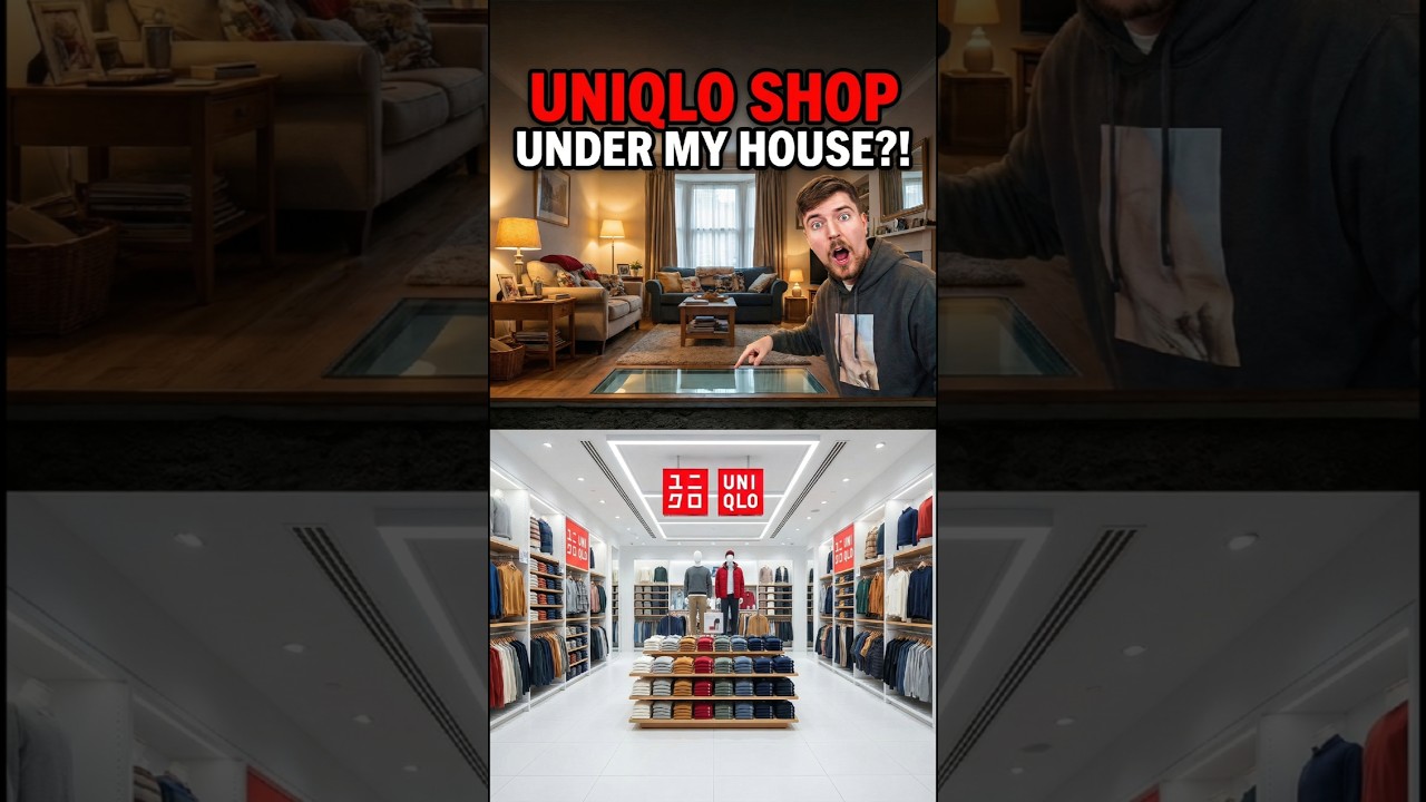 Я построил скрытый подземный магазин Uniqlo под своим домом. #шорты #uniqlo #таймлапс #приятно