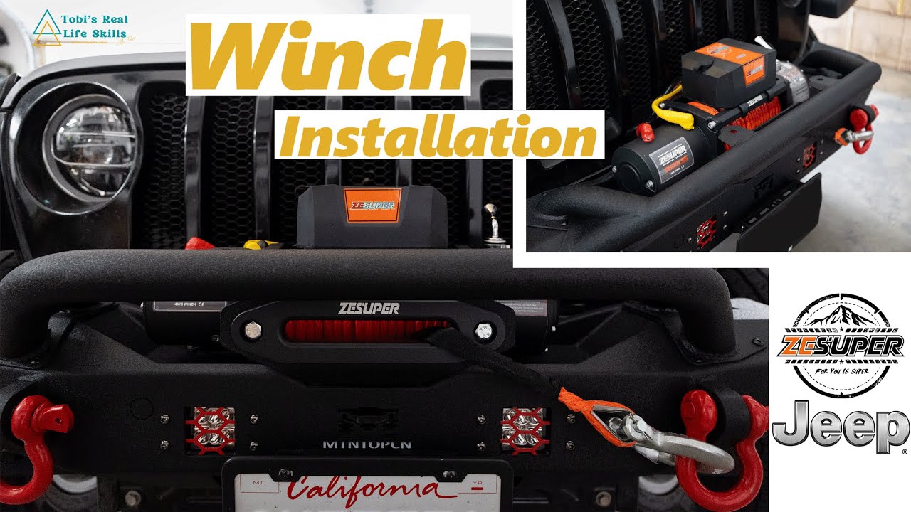 How to mount a winch on Jeep Wrangler JL 2020 | ZESUPER 9500 LBS Winch