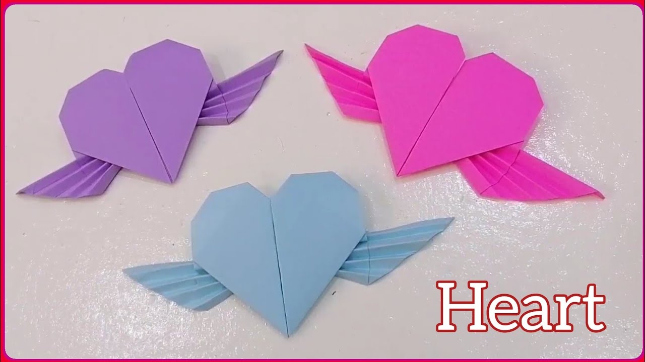 Easy Paper Heart | How to make paper Heart with Wings | Paper Craft