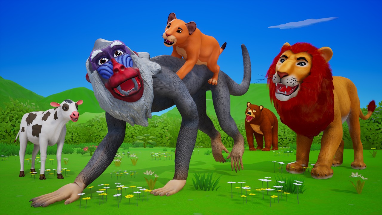 Funny Jungle Ride! Monkey Gives Lion Cub a Crazy Lift 🐒🦁