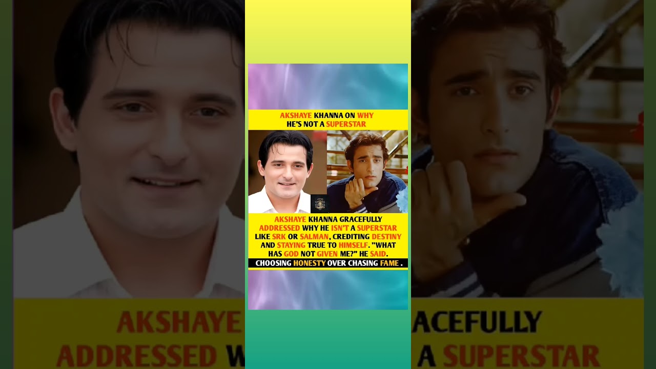 Akshaye Khanna Reveals Why He's Not a Superstar LikeSRK or Salman#trendingnews#viralnews #viralvideo
