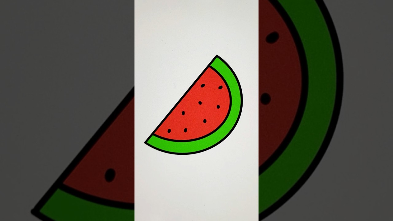 Super Easy Watermelon Drawing #shorts #drawing #watermelon
