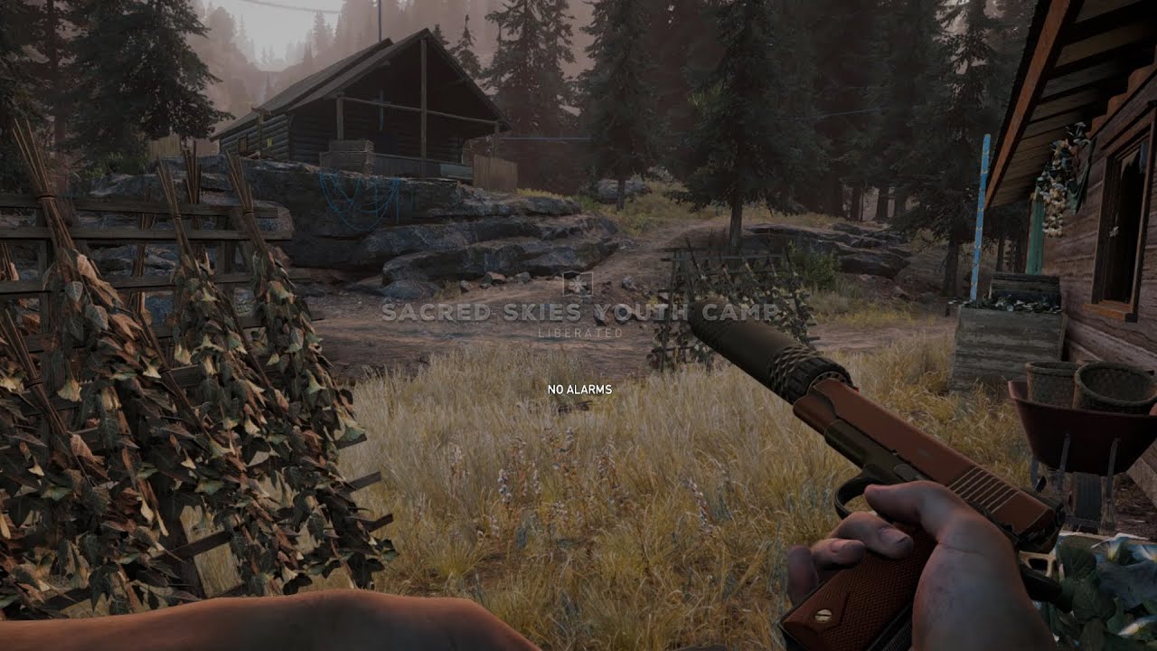 Far Cry 5 Stealth Gameplay | Pistol Only | No Alarms | Outpost Liberation